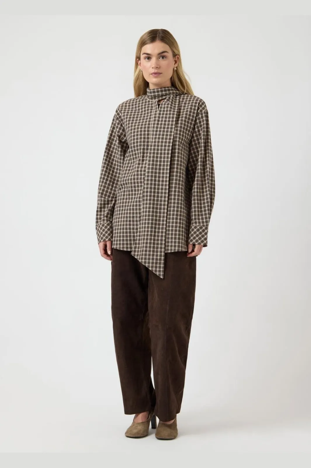 Best YAS carlina Ls Long Shirt 5108963 Chocolate Brown W. Checks
