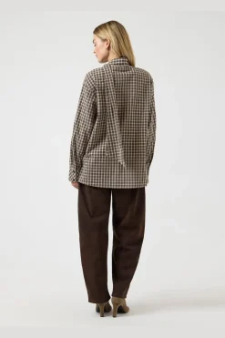 Best YAS carlina Ls Long Shirt 5108963 Chocolate Brown W. Checks