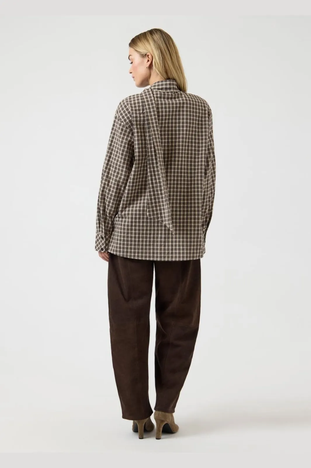 Best YAS carlina Ls Long Shirt 5108963 Chocolate Brown W. Checks