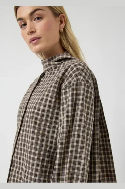 Best YAS carlina Ls Long Shirt 5108963 Chocolate Brown W. Checks