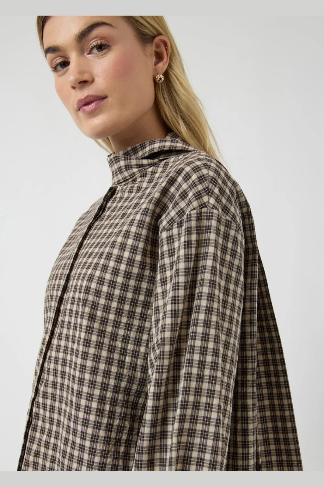 Best YAS carlina Ls Long Shirt 5108963 Chocolate Brown W. Checks