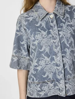 YAS flamera 2/4 Denim Shirt 4680586 Light Blue