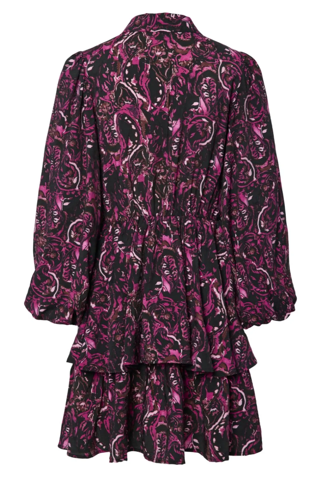 Sale YAS isa Ls Shirt Dress 4773116 Black Pink Petita Print