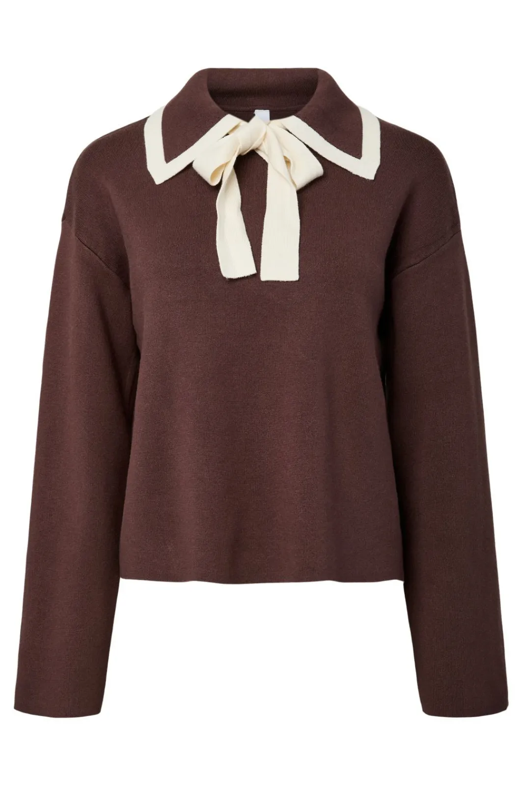 Hot YAS josie Ls Bow Knit Top 5091003 Chocolate Brown