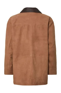 Clearance YAS kaia Ls Suede Leather Jacket 5001695 Nuthatch
