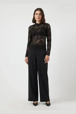 Online YAS lacey Ls Lace Top 4961142 Black