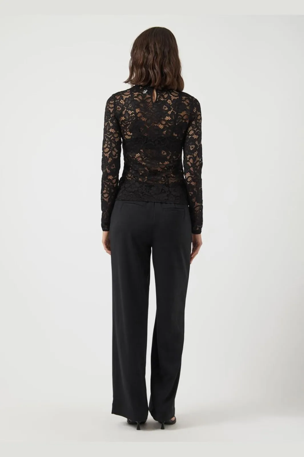 Online YAS lacey Ls Lace Top 4961142 Black