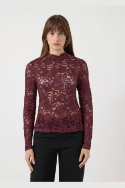 Discount YAS lacey Ls Lace Top 4961139 Port Royale