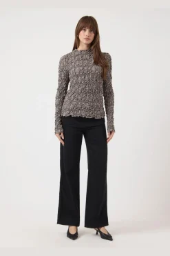 Discount YAS mera Ls Top 4966181 Taupe Gray