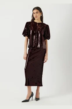 Best YAS royalina Hmw Sequin Ankle Skirt -Show 4845878 Port Royale W Sequins