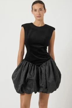 Discount YAS sarah Sl Bubble Hem Dress Gf 4933406 Black