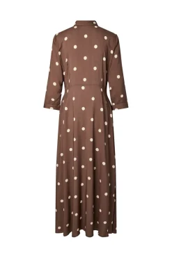 Hot YAS savanna Long Shirt Dress 5084684 Pinecone Ecru Dots