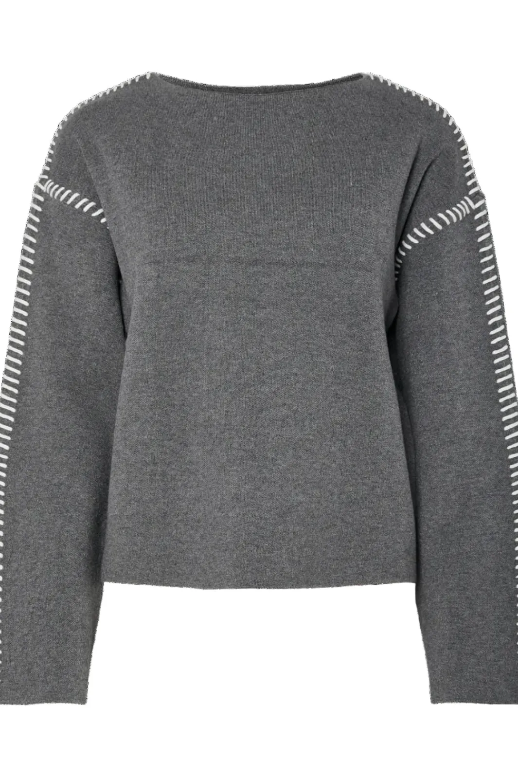 New YAS stitcha Ls Knit Pullover 4841745 Medium Grey Melange Birch Stitches