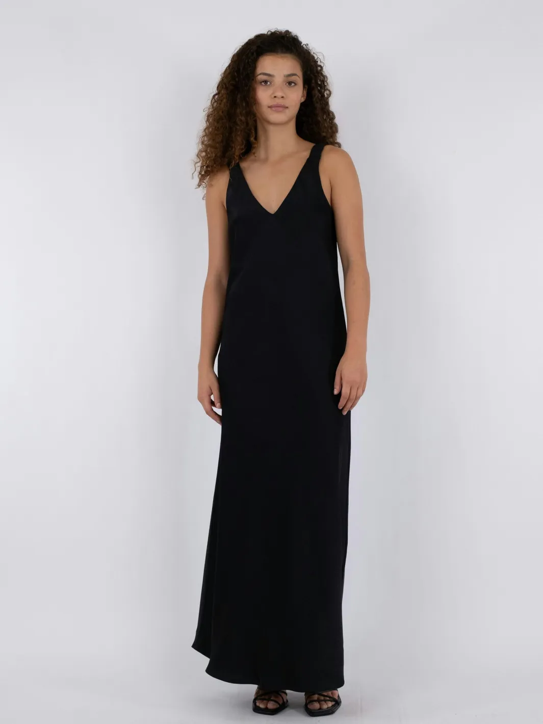 Sale Neo Noir Zakia Heavy Sateen Dress Black