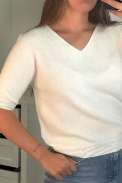 Sale A-bee Zara Strikbluse White