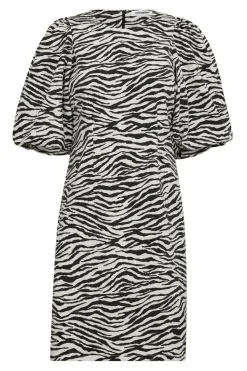 Co´Couture Zioncc Zebra Crop Puff Dress 36396 1196 Offwhite-Black