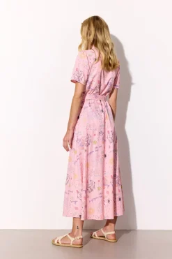 Outlet Hunkøn Zoe Dress 26062 Pink Sea Creatures Art Print