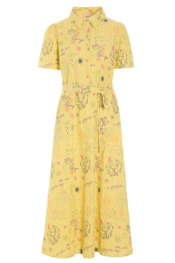 Best Hunkøn Zoe Dress 26062 Yellow Sea Creatures Art Print