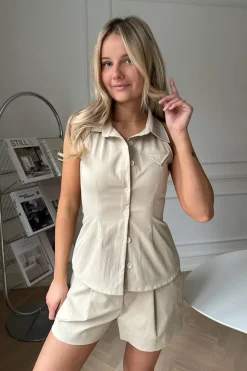 Best BYIC Zoeyic Shorts A23816 Beige